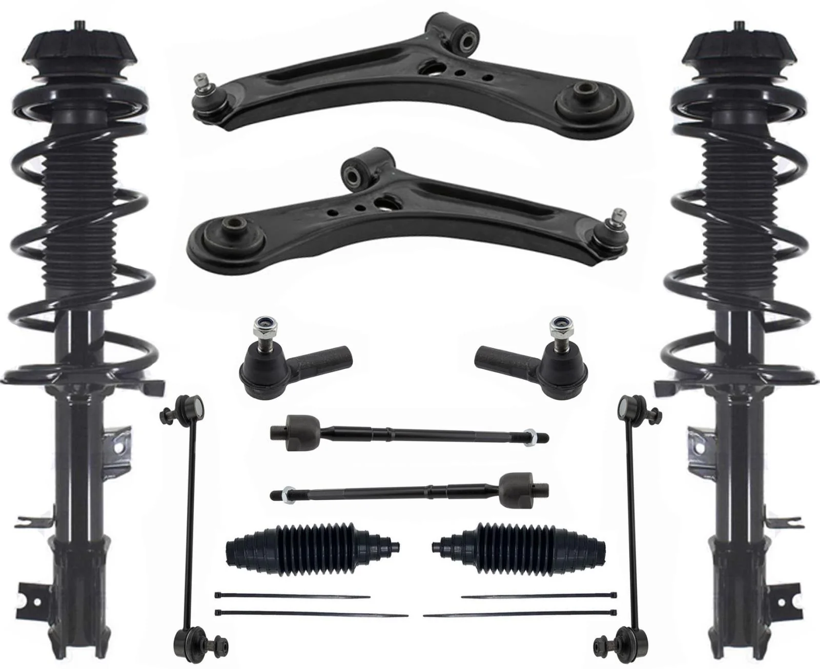 Front Struts Lower Control Arms Tie Rods & Links For Suzuki SX4 Sport 2008-2013