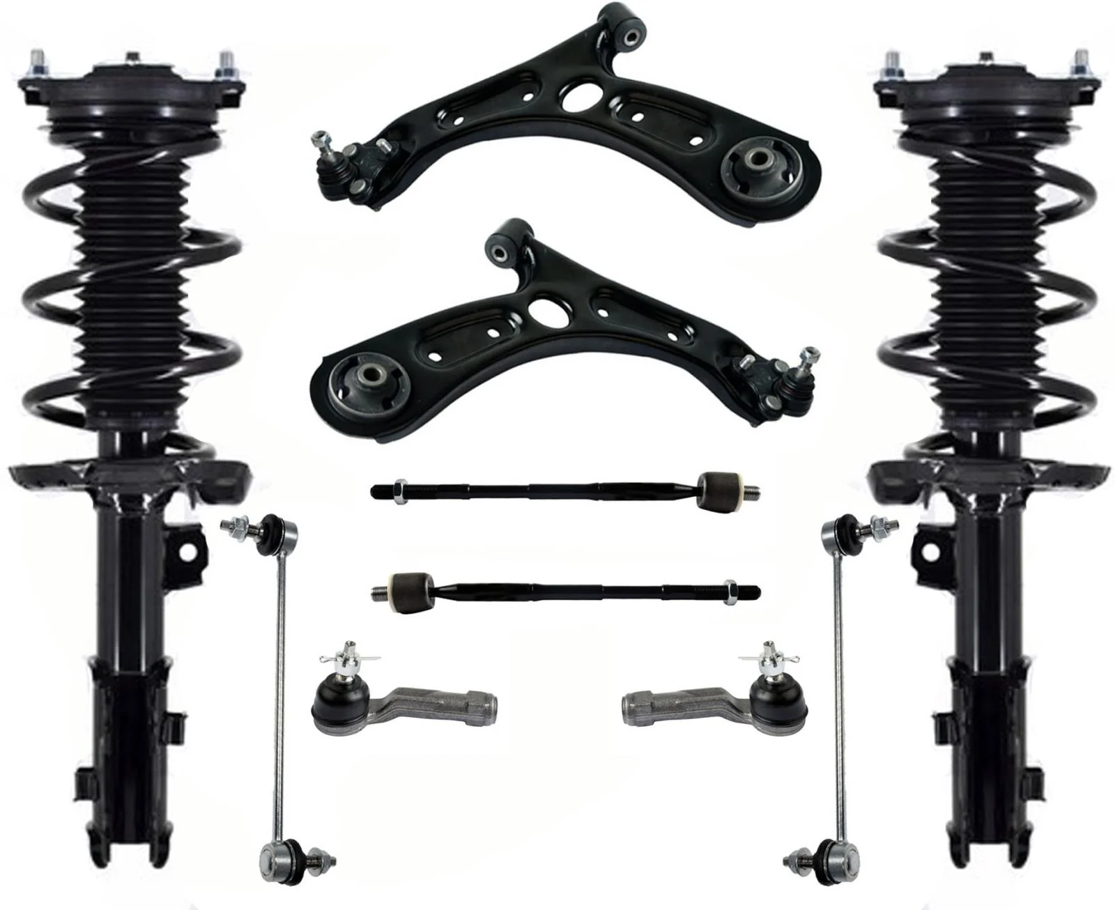 Front Struts Lower Control Arms Tie Rods & Sway Bar Links For Forte GT 20-2022
