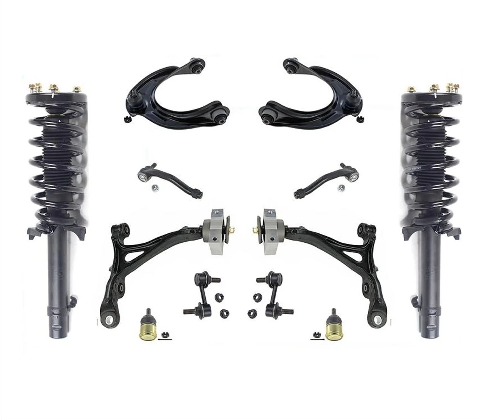 Front Struts Lower & Upper Arms Ball Joints 12 Pcs Kit for Acura TL SH-AWD 09-14