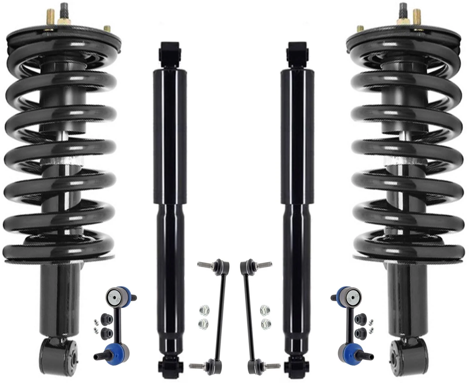 Front Struts & Rear Shocks & Links For Nissan Titan 2017-2023 Rear Wheel Drive