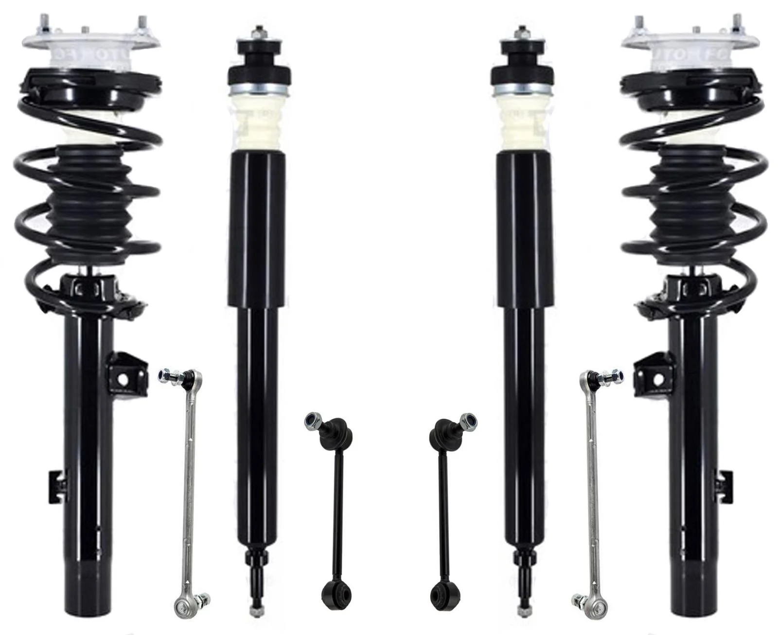 Front Struts Rear Shocks & Sway Bar Links For BMW 128i 08-13 W/O Sprt Suspension