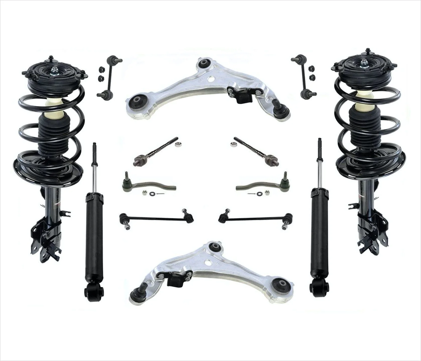 Front Struts Shocks Control Arms 14P fits 09-14 Murano Front Wheel Drive 4 Door