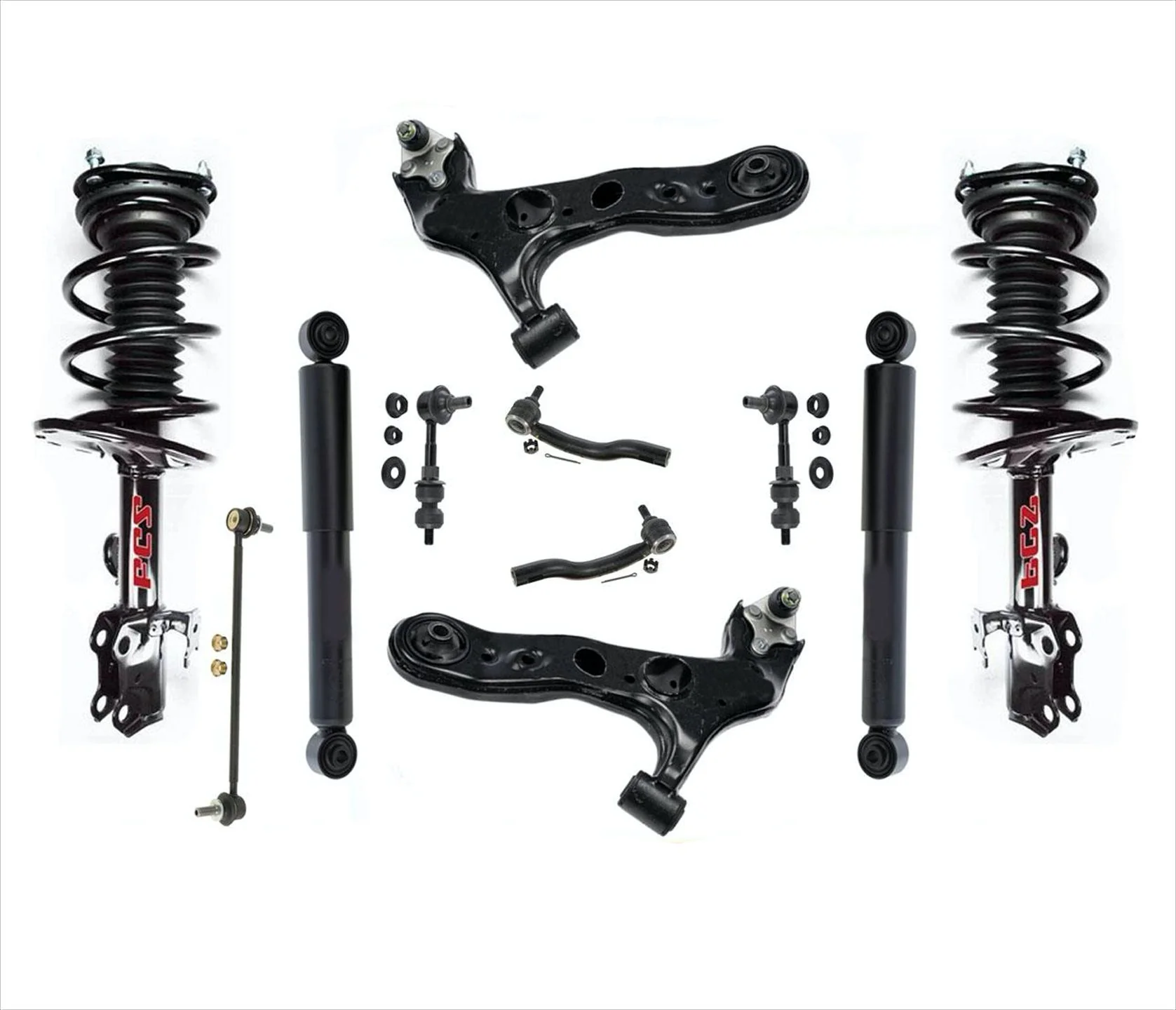 Front Struts Shocks Control Arms Tie Rods & Links For 06-12 Toyota Rav4 06-12 V6