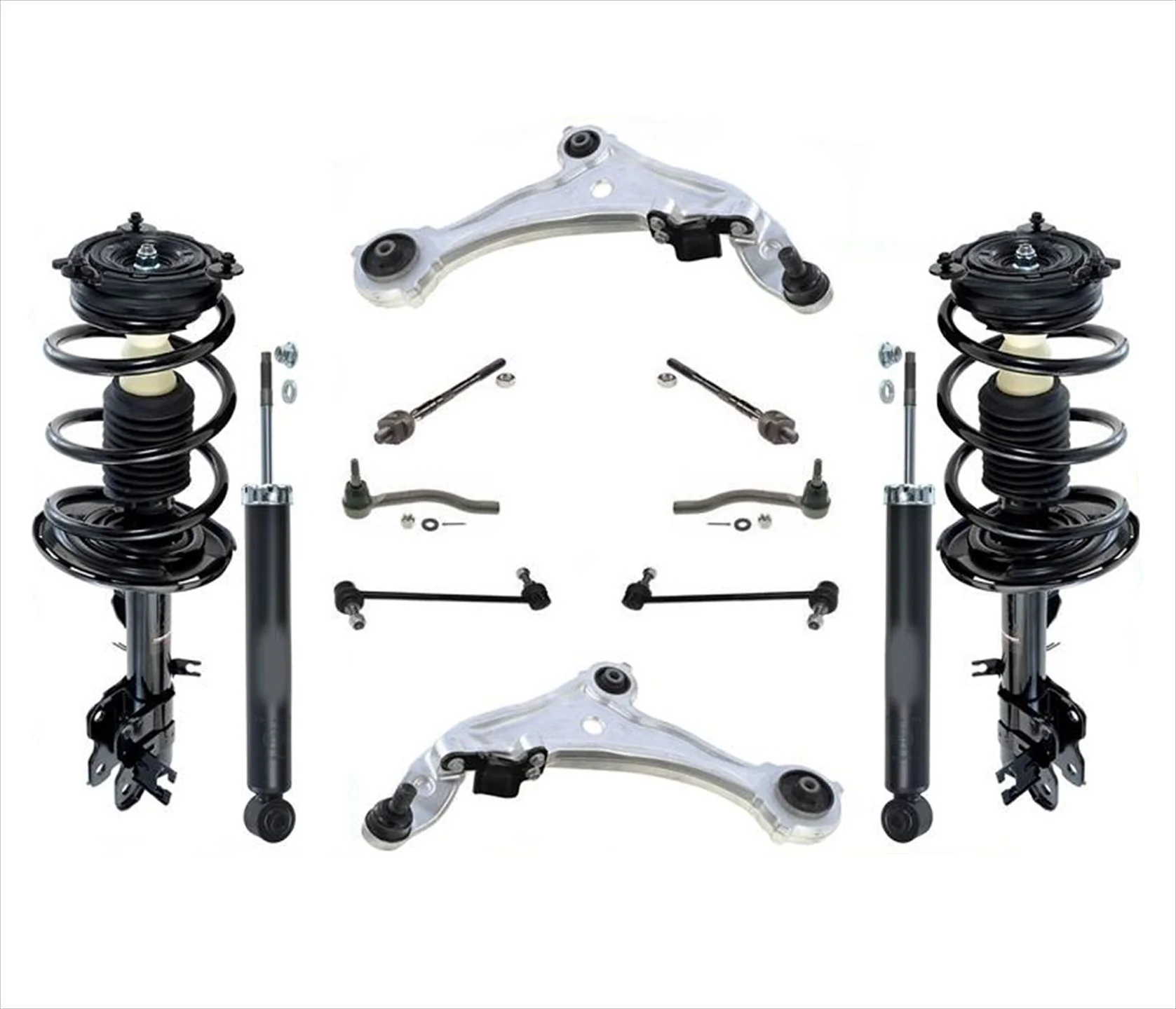 Front Struts Shocks Control Arms Tie Rods & Links For 09-14 Murano 4 Door 12pc