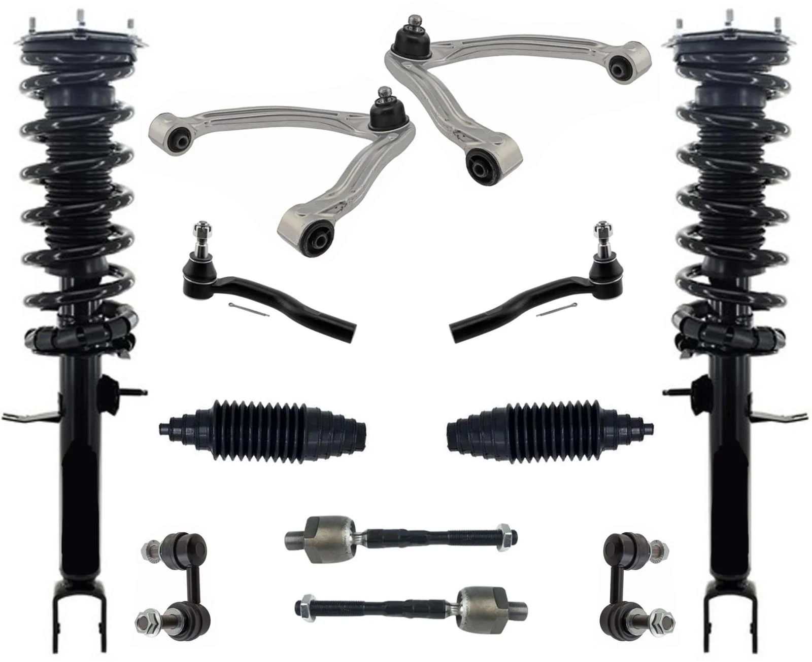 Front Struts Upper Control Arms Tie Rods & Links For M35 06-10 Rear Wheel Drive