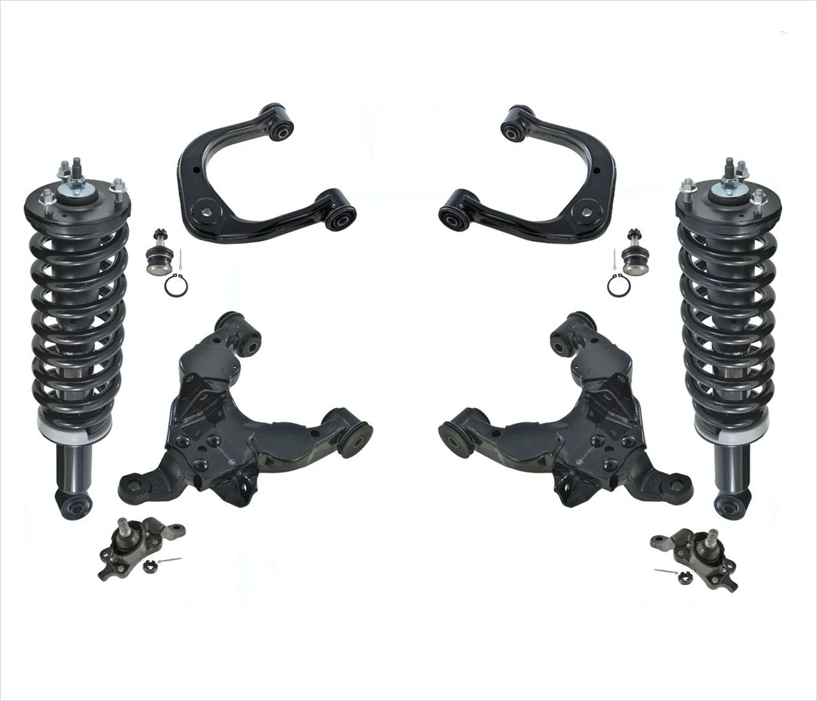 Front Struts Upper & Lower Control Arms Ball Joints For Toyota Sequoia 2004-2007