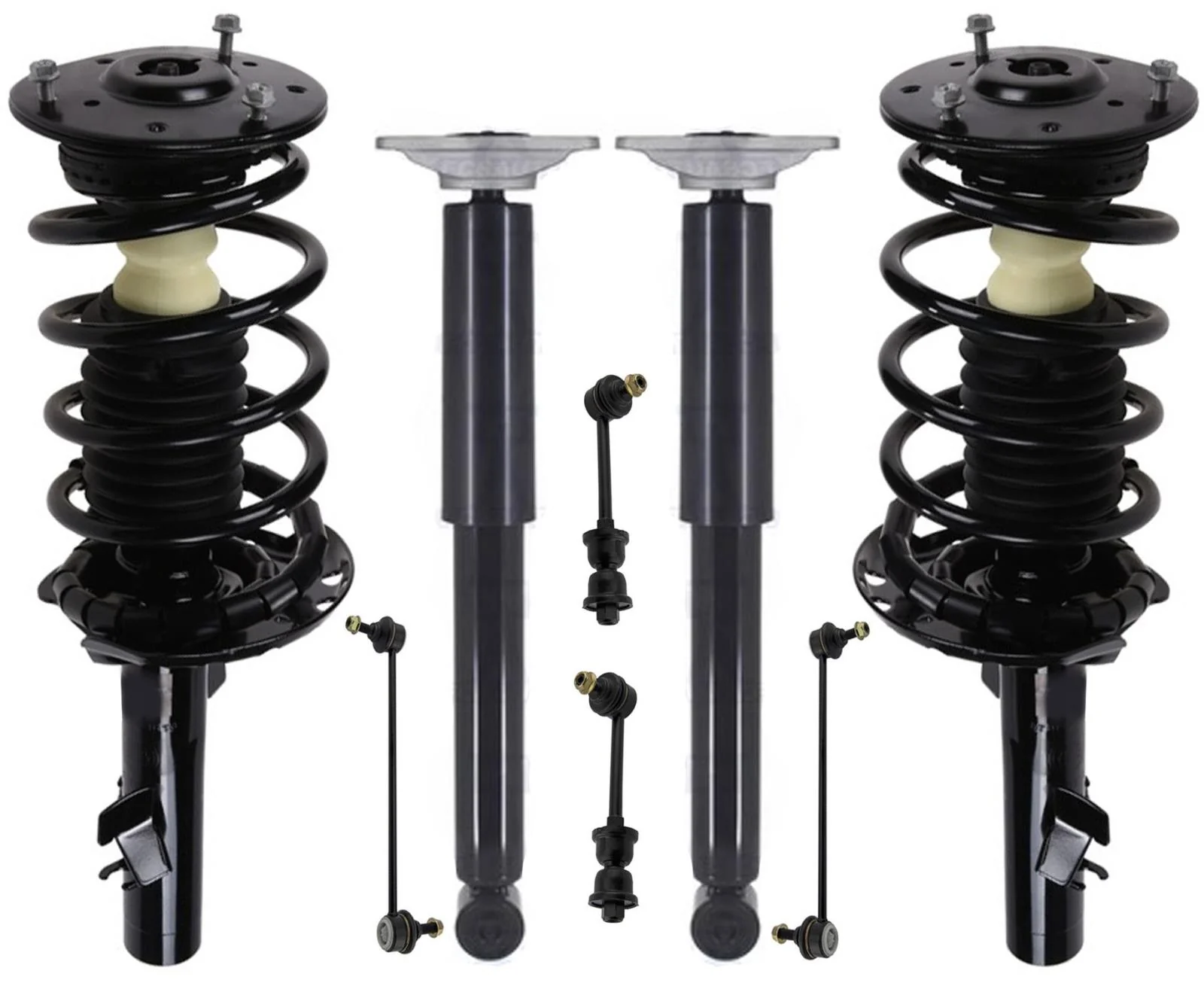 Front Struts W/ Spring & Rear Complete Shocks & Links For Volvo S80 2007-2016