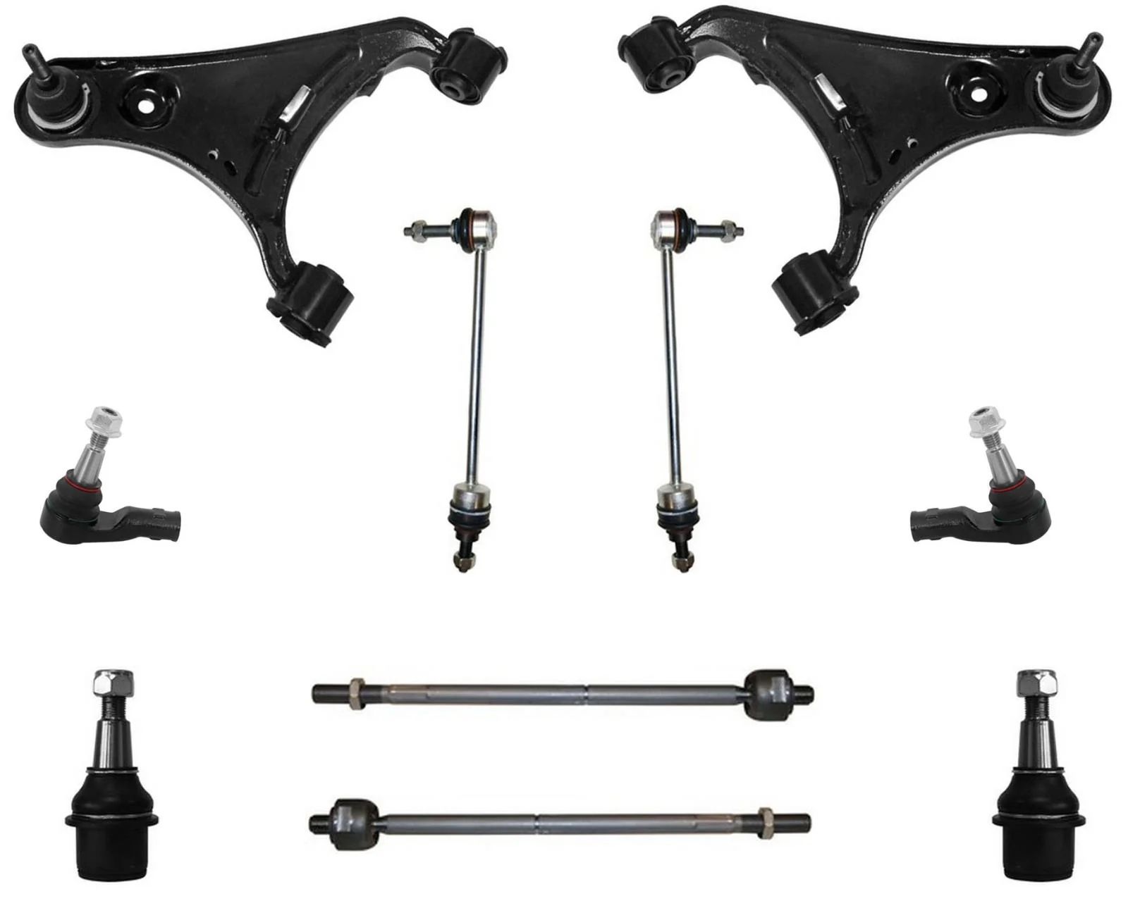 Front Upper Arms W/ Ball Joints Tie Rods & Links For Land Rover LR4 2010-2016