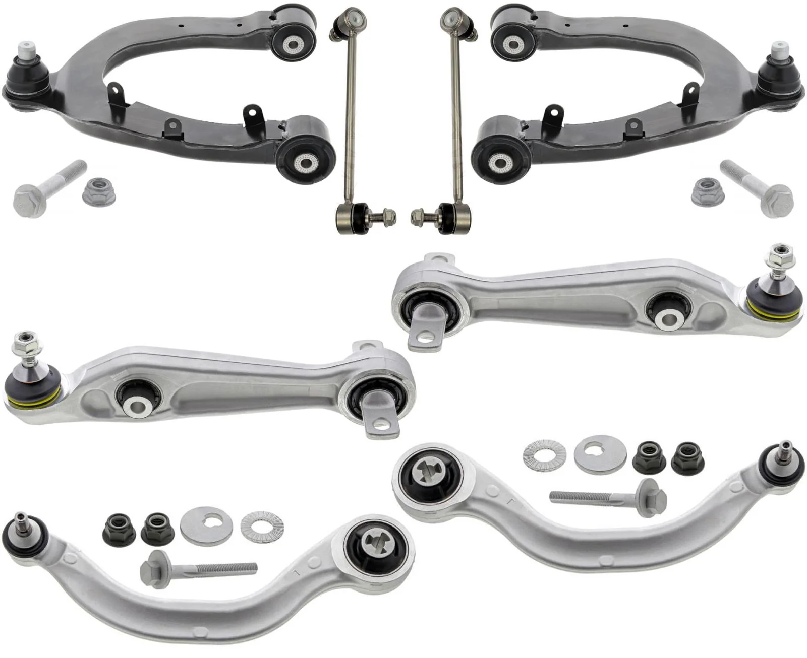 Front Upper & Lower Arms W/ Ball Joints & Sway Bar Links For Tesla 3 2017-2023