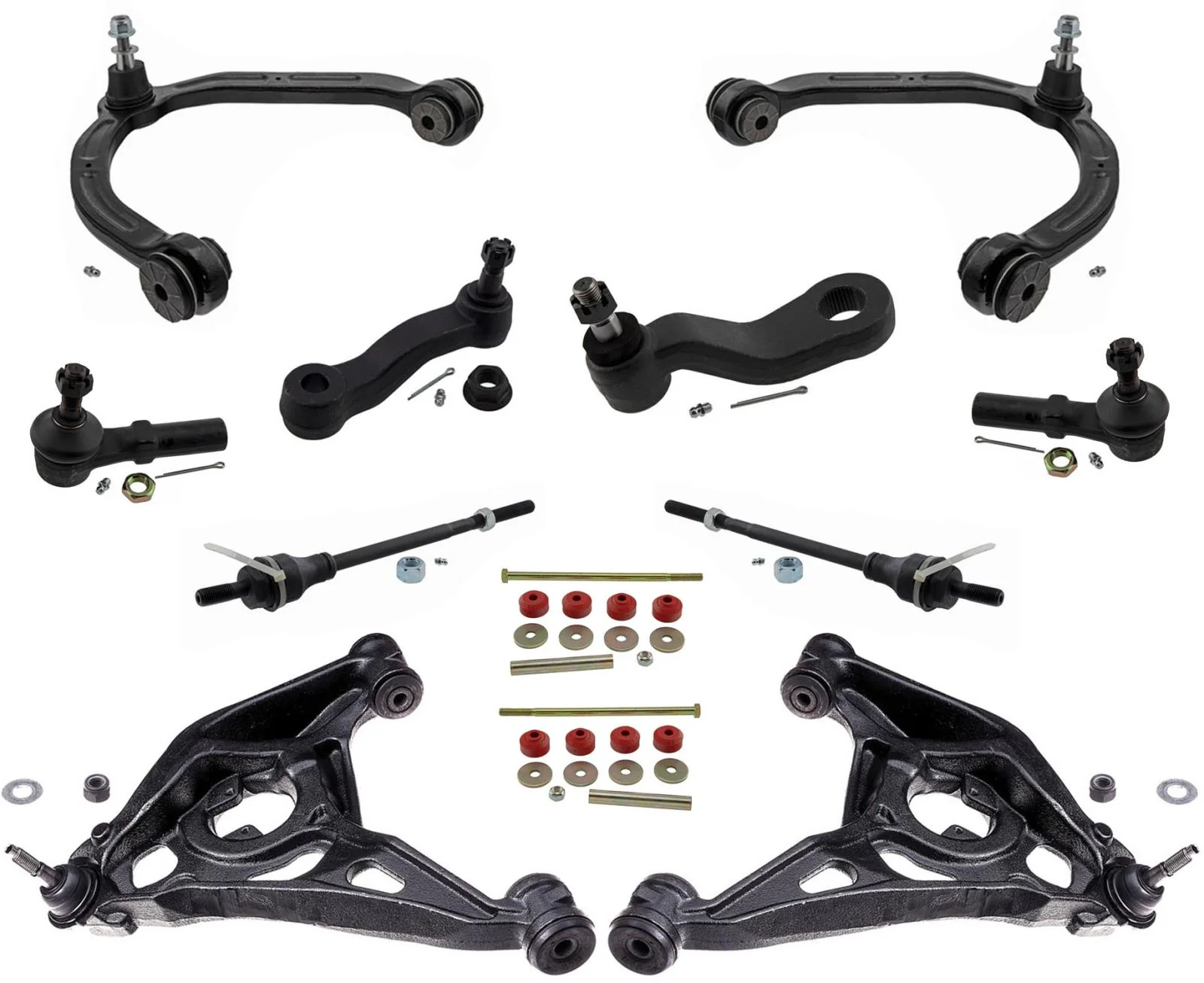 Front Upper & Lower Control Arms Tie Rods Kit For Chevrolet Express 4500 09-17