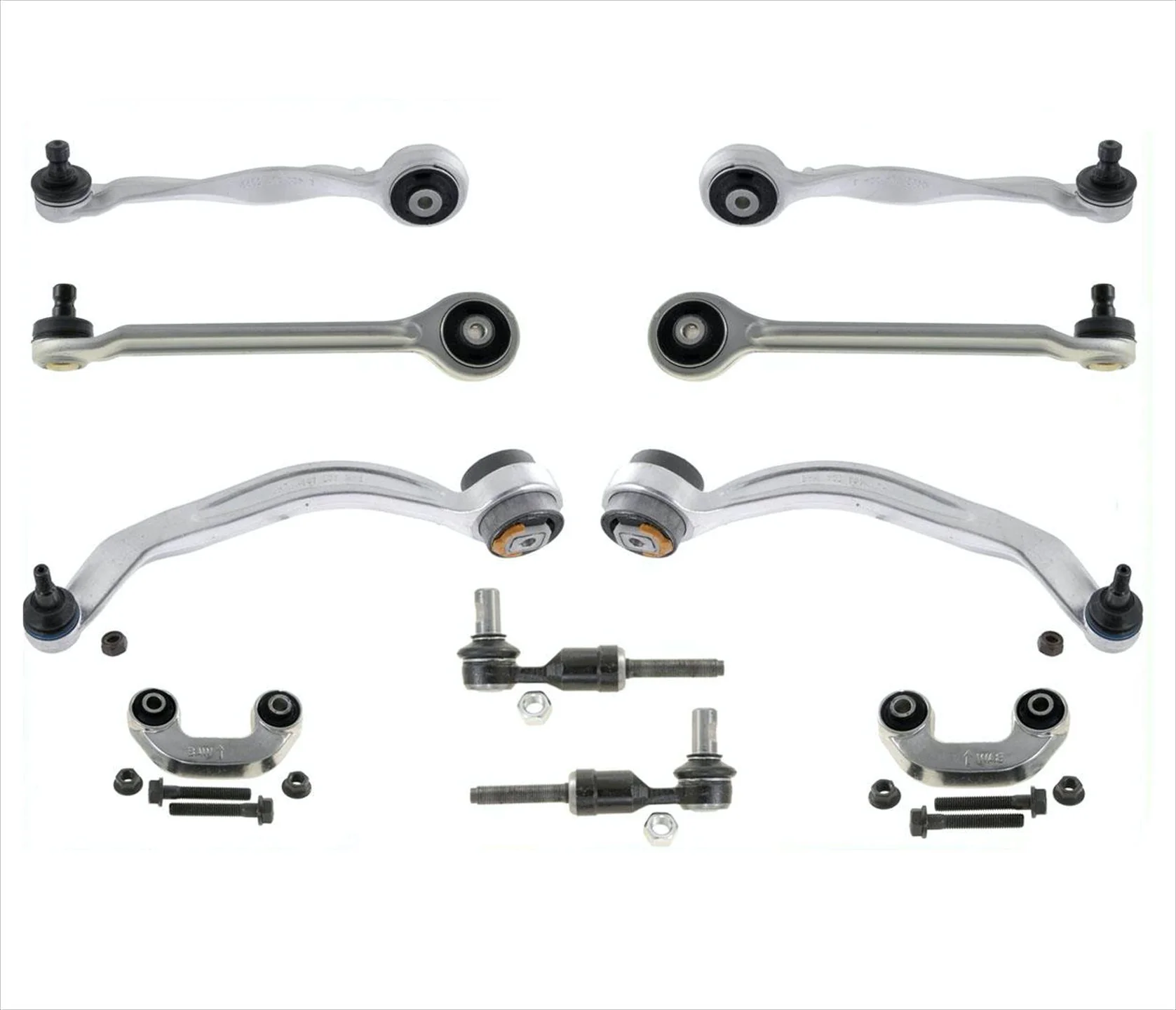 Front Upper & Lower Control Arms & Tie Rods & Links fits 00-04 Audi A6 Quattro