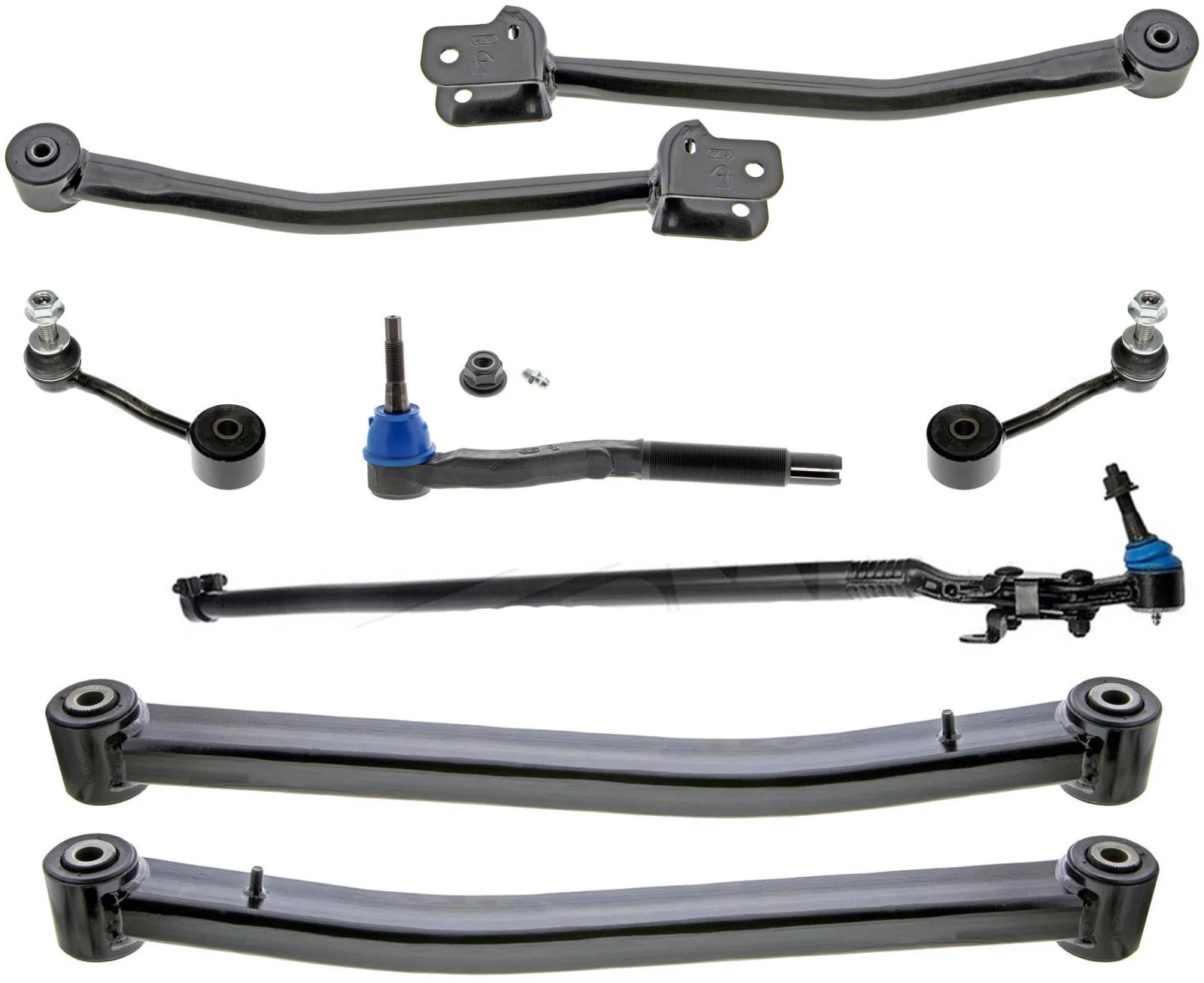 Front Upper & Lower Control Arms Tie Rods & Links For Jeep Wrangler 2018-2021