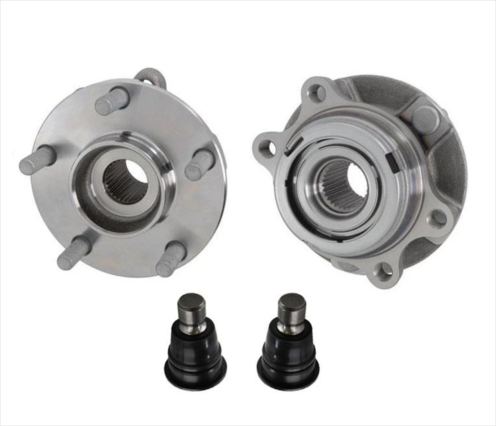 Front Wheel Hub Bearings Ball Joints Brake Rotors & Pads For Nissan Quest 04-09 - Image 2