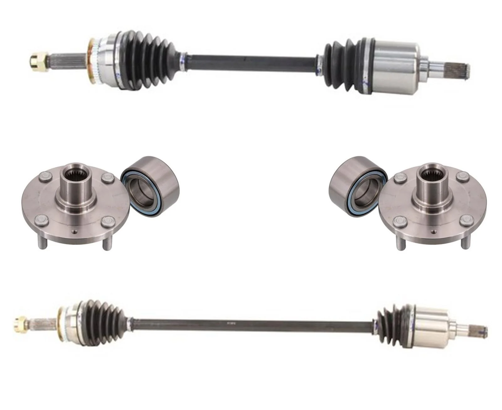 Front Wheel Hub Bearings & CV Axles For Kia Spectra 2.0L 04-06 Automatic Trans