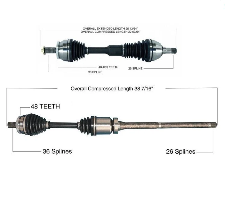 Frt CV Drive Axle Shafts (2) Left & Right For 03-05 XC90 All Wheel Drive 2.5