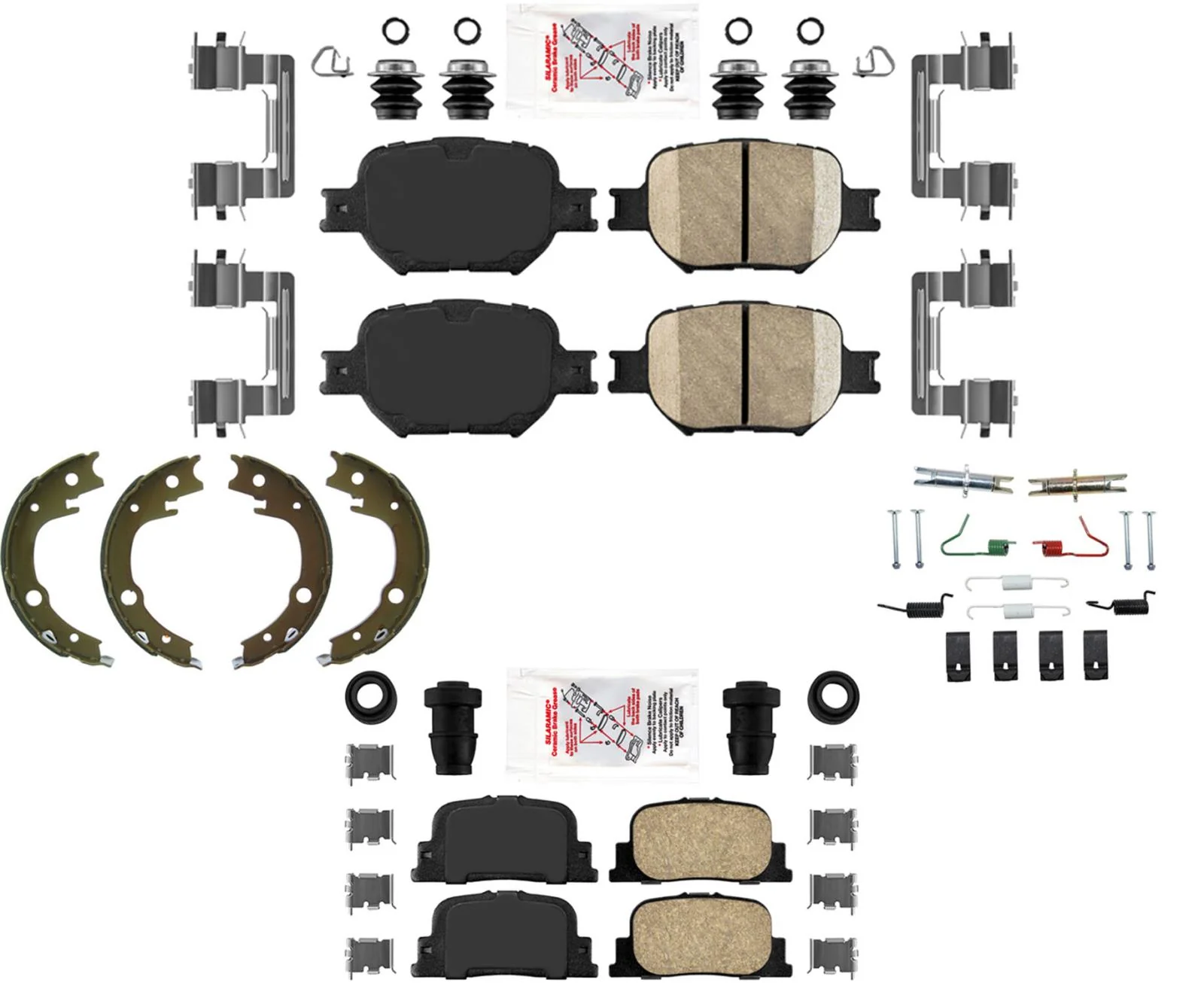 Frt & Rear AmeriPLATINUM Ceramic Brake Pads Parking Shoes For Scion tC 2005-10