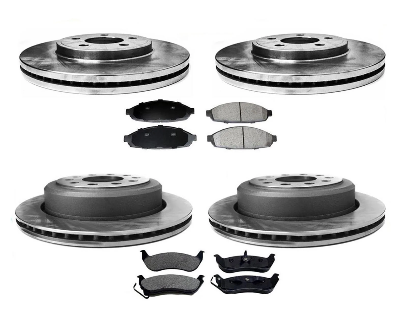 Frt & Rr Brake Rotors & Ceramic Brake Pads for 03-11 Crown Victoria Marquis 6pc