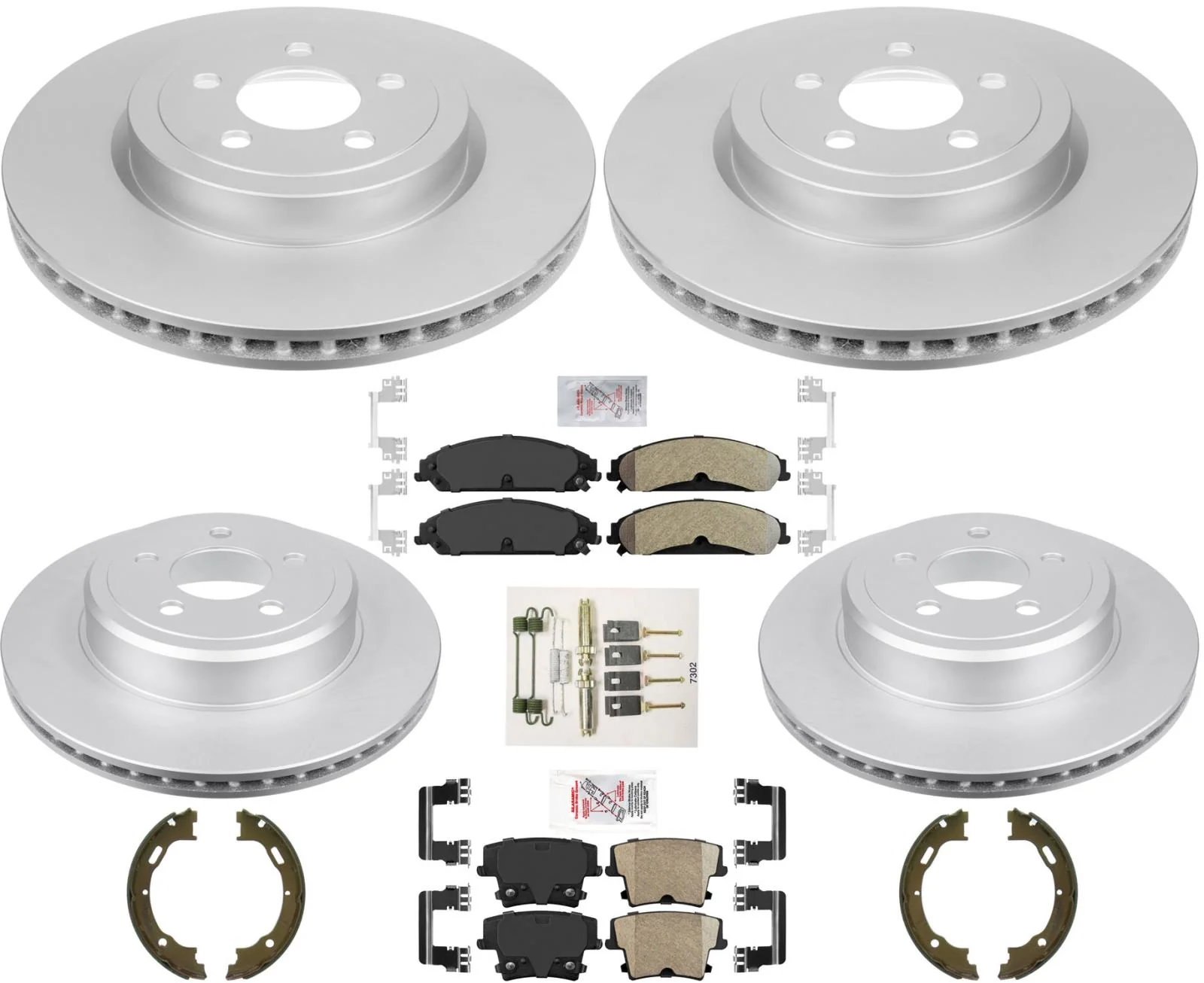 GEO Coated Disc Brake Rotors and Brake Pads For Dodge Charger 3.6L 5.7L 06-22