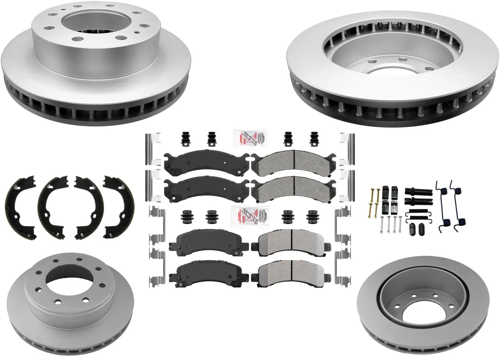 GEO Coated Disc Brake Rotors Pads for Fleet Duty 2017-2020 GM Express Van 2500