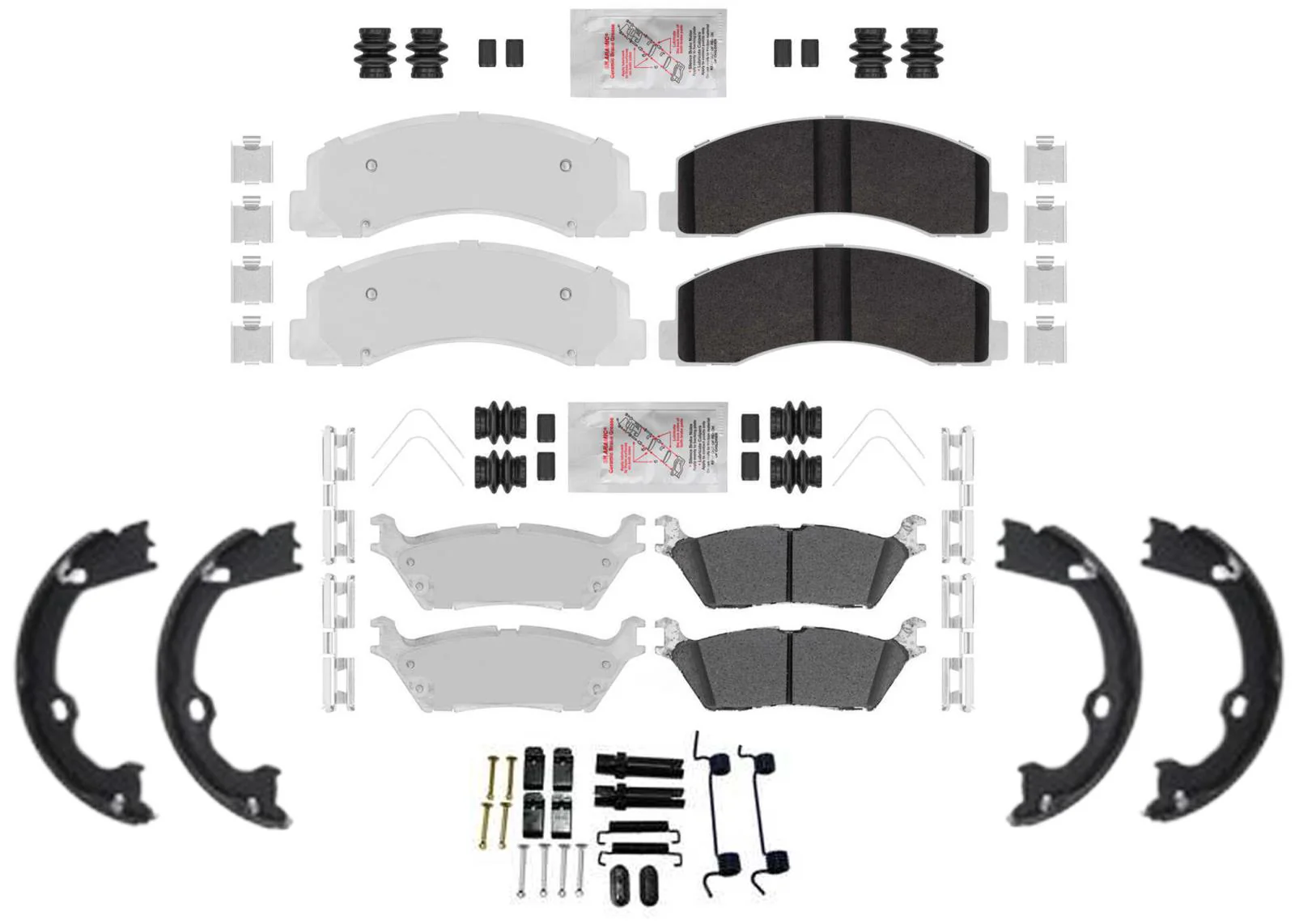 Heavy-Duty Galvanized Disc Brake Pads for Ford F150 18-20 w/Electric Parking