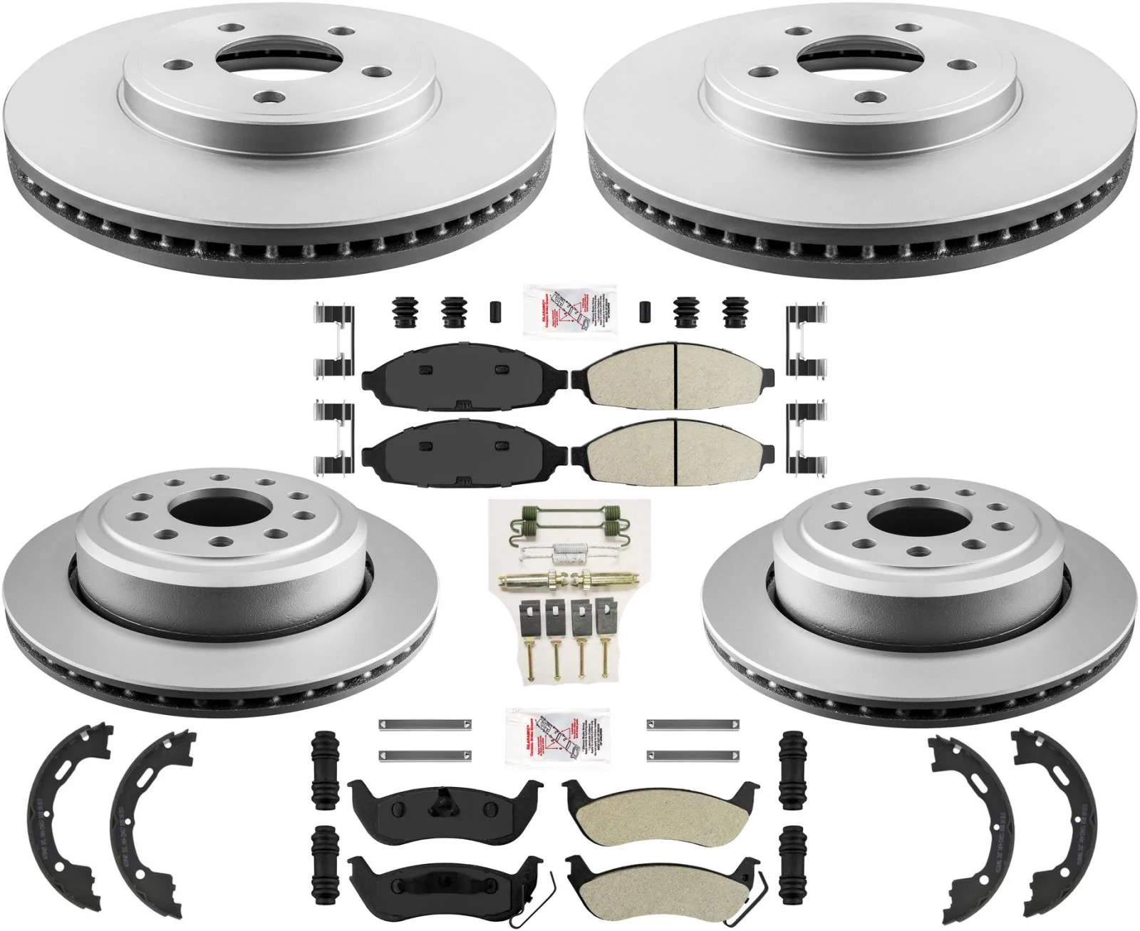 Heavy Duty Taxi Coated Brake Rotors & Pads for 06-11 Lincoln Town Car / No Limo