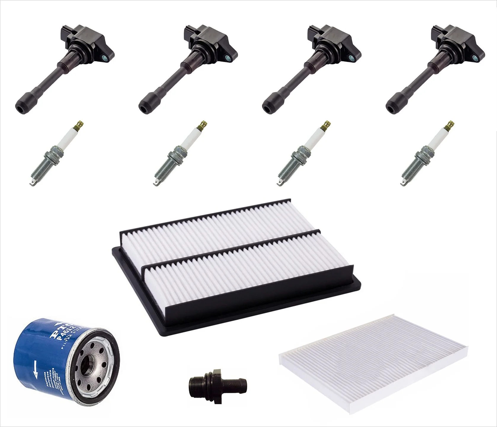 Ignition Coils Plugs Air Oil Cabin Filters Fits08-13 Nissan Rouge 2.5L