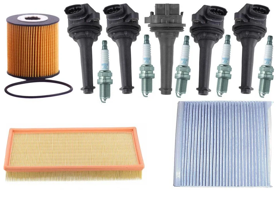 Direct Ignition Coils Spark Plugs Air Oil Cabin Filters For 2001-2004 Volvo C70