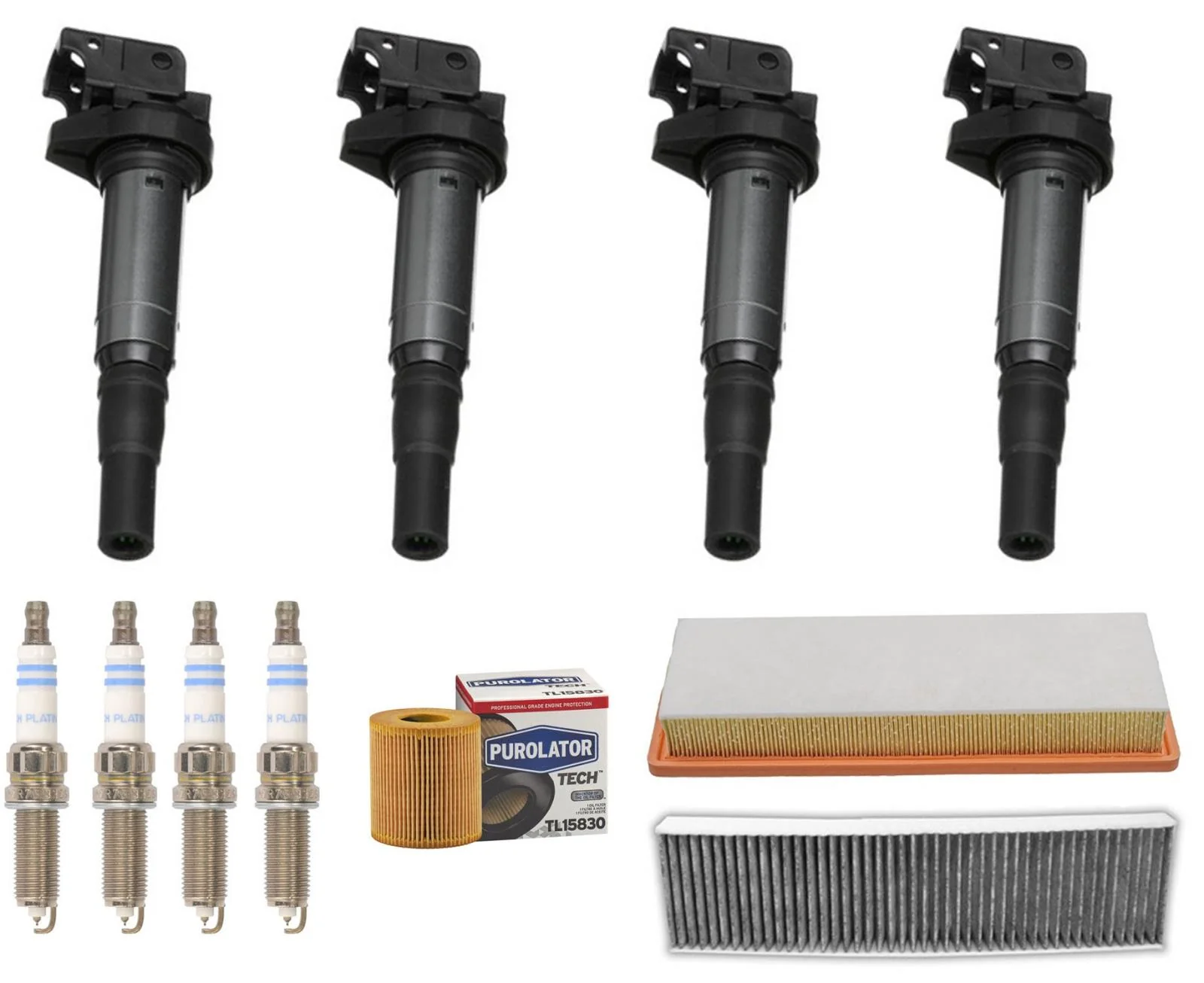 Igntion Coils Platinum Spark Plugs & Filters For Mini Cooper 07-2015 1.6L Turbo