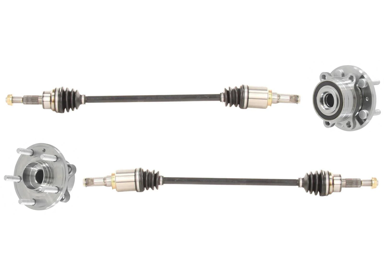 Left & Right Rear CV Axles Hub Wheel Bearings for Ford Explorer 2011 2012 2019
