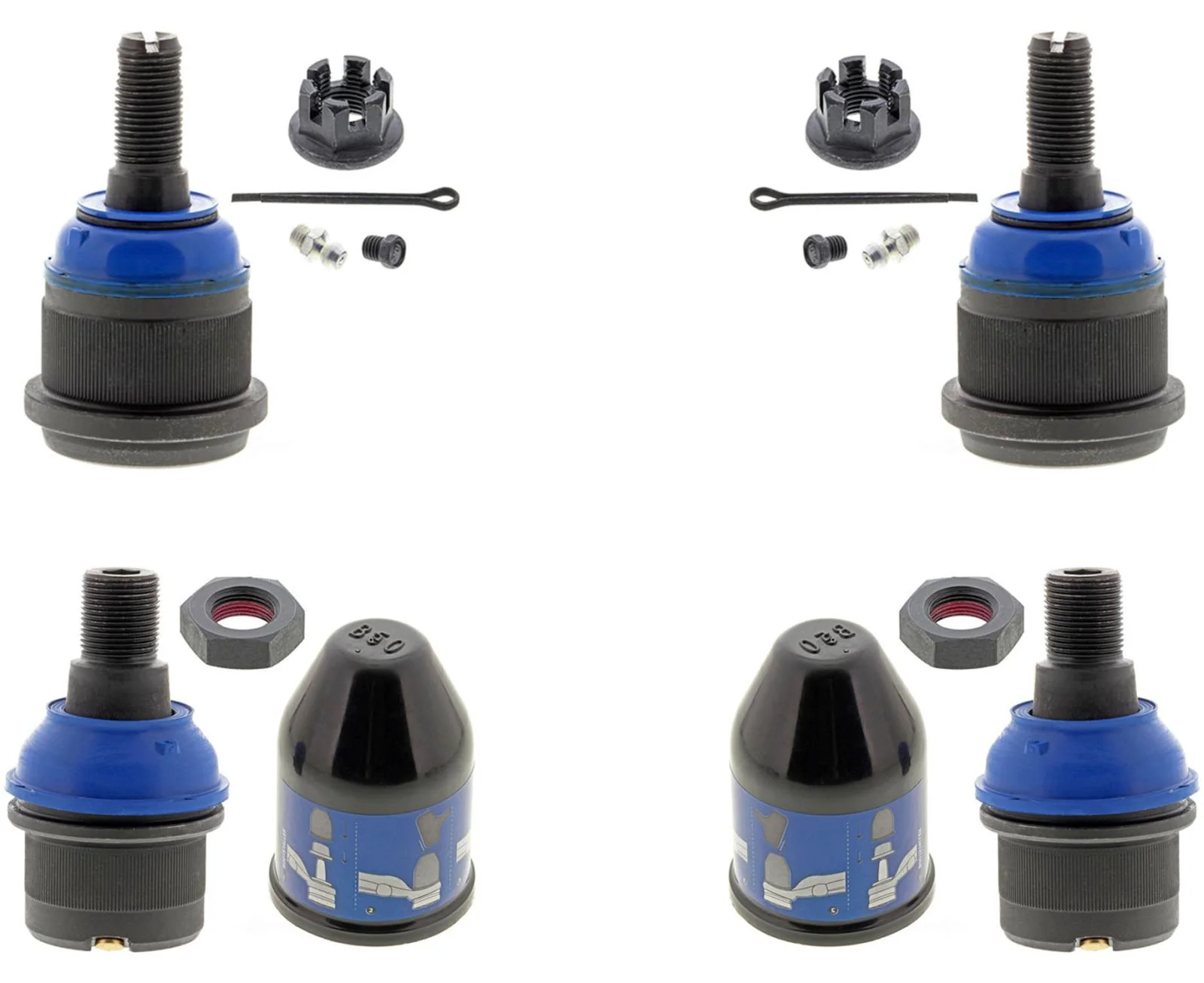 Mevotech Greasble Front Upper and Lower Ball Joints For Ram 2500 3500 2014-2023