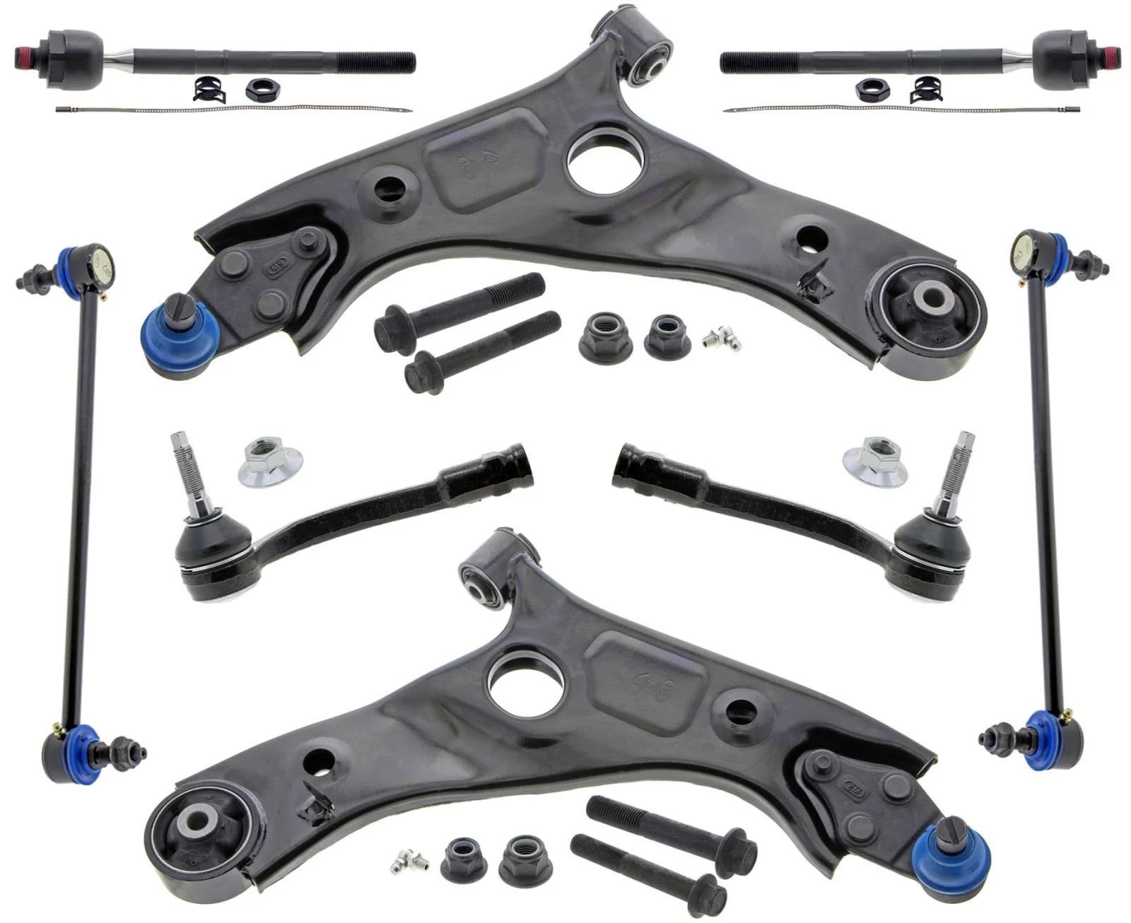 Mevotech Lower Control Arms  Tie Rods & Links For Hyundai Santa Fe 2019-20 FWD