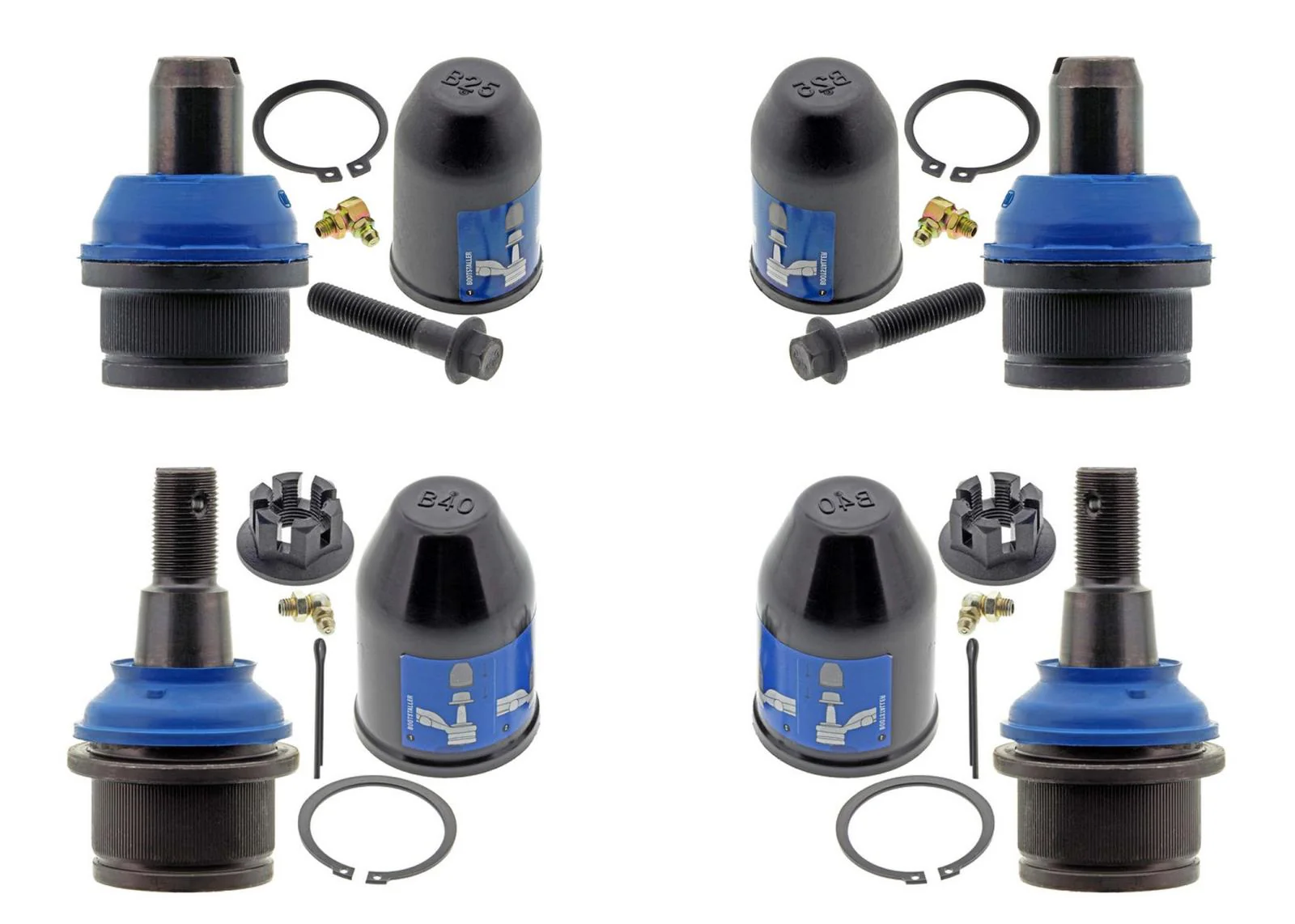 Mevotech Upper Lower Greaseable Ball Joints For 1992-2008 Ford E150 E250 E350