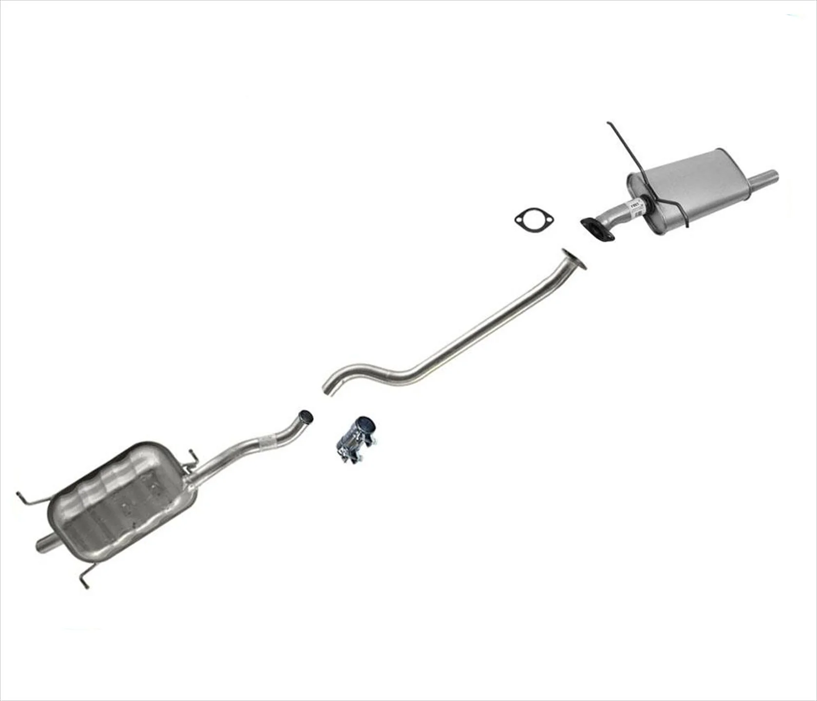 Middle Muffler Extension Pipe & Rear Muffler For 2001-2004 Santa Fe 2.4L