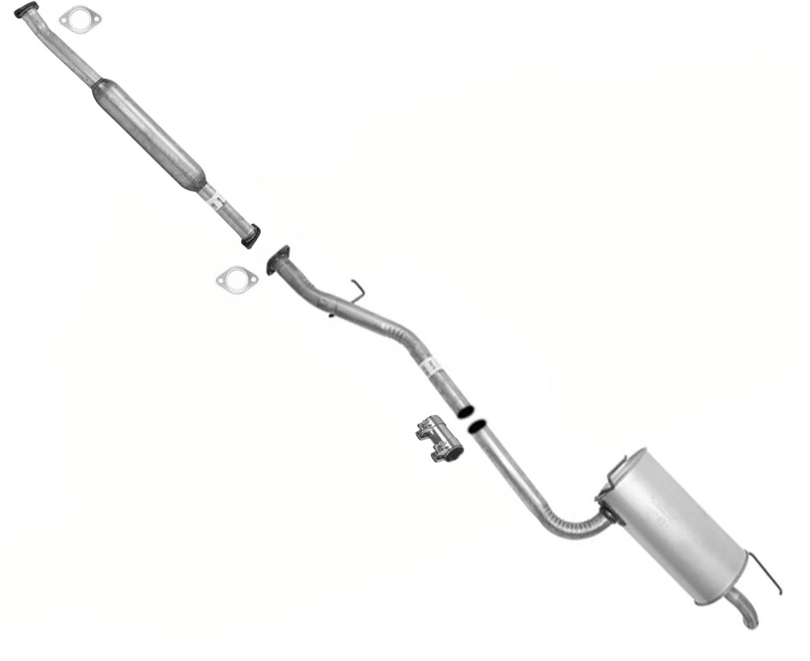 Middle Muffler Pipe & Rear Muffler With Gasket For Hyundai Sonata 2.7L 2002-05