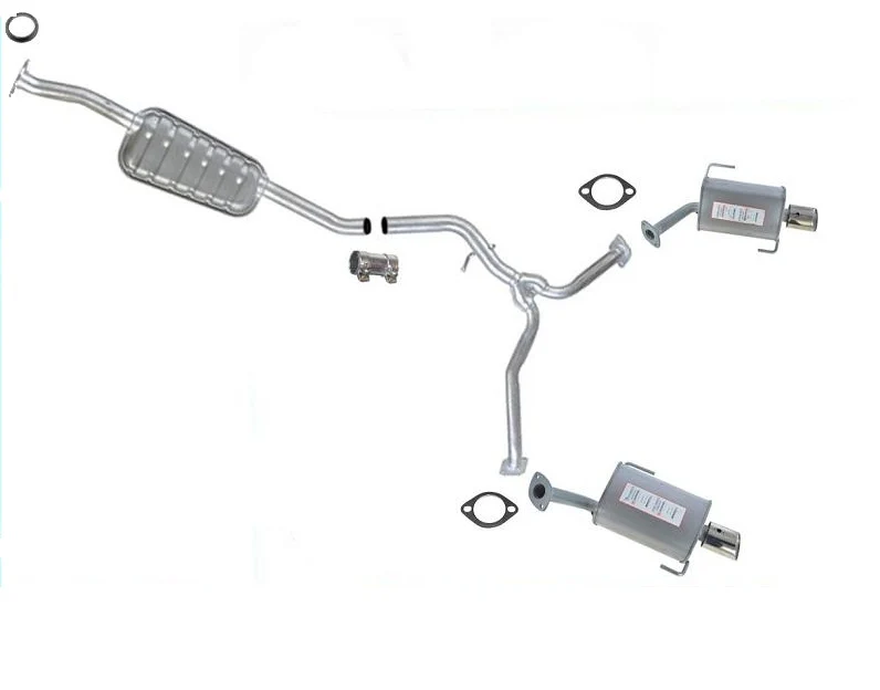 Middle Resonator & Mufflers With Tips fits For 2008-2009 Subaru Tribeca 3.6L H6