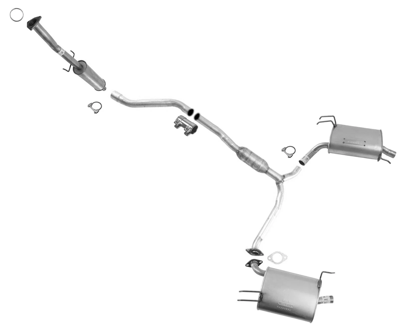 Middle Resonator Rear Left & Right Mufflers For Honda Accord SEDAN 08-12 V6 3.5L