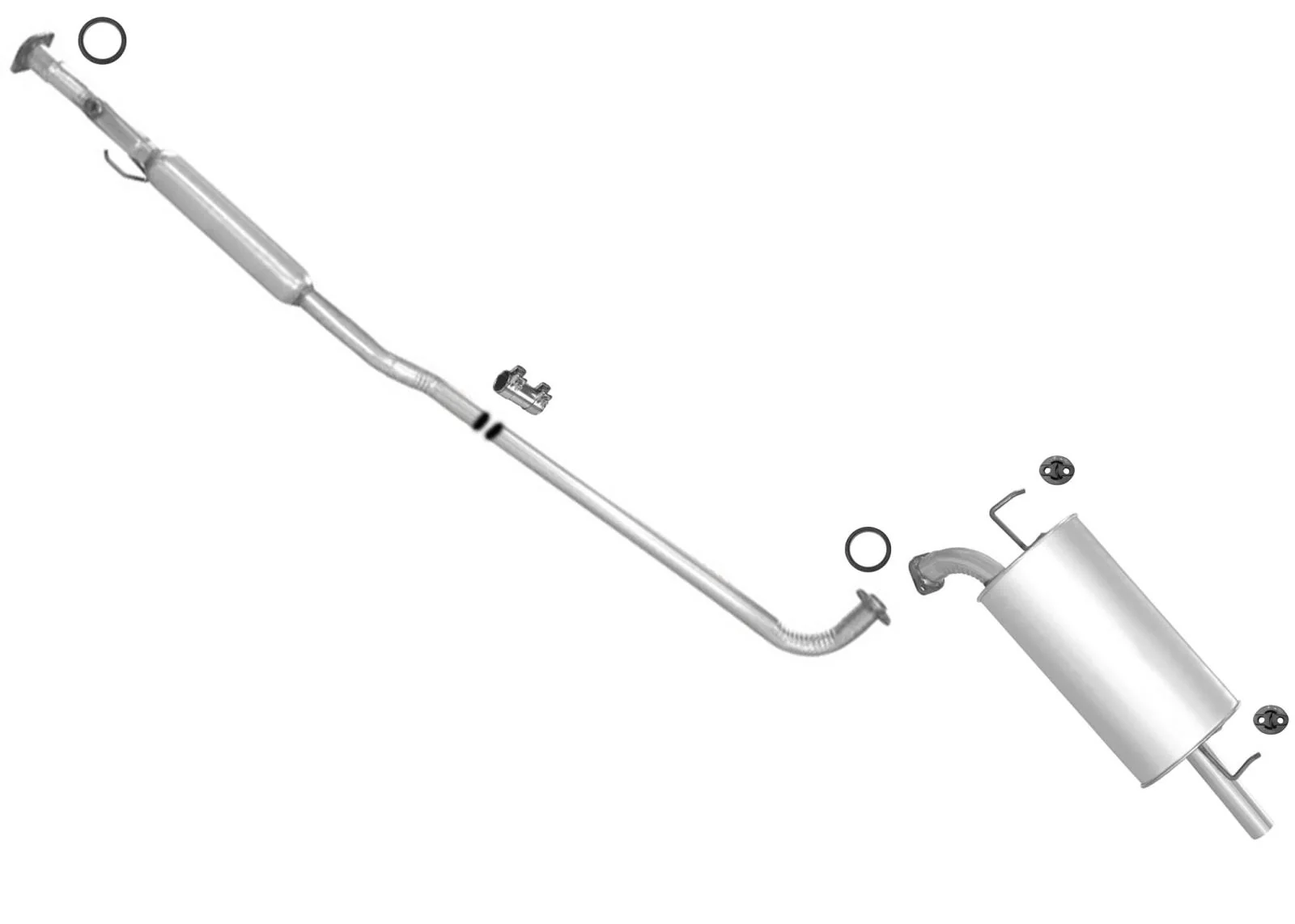 Muffler Exhaust Pipe System W/ Gaskets For 1997 1998 1999 2001 Toyota Camry 2.2L - Image 7