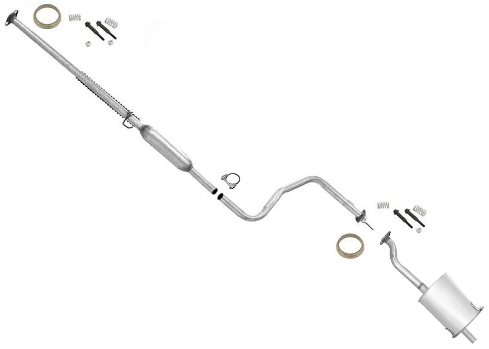 Muffler Exhaust System for Honda Civic 2 & 4 DR 1.6L DX LX GX HX 1996-2000