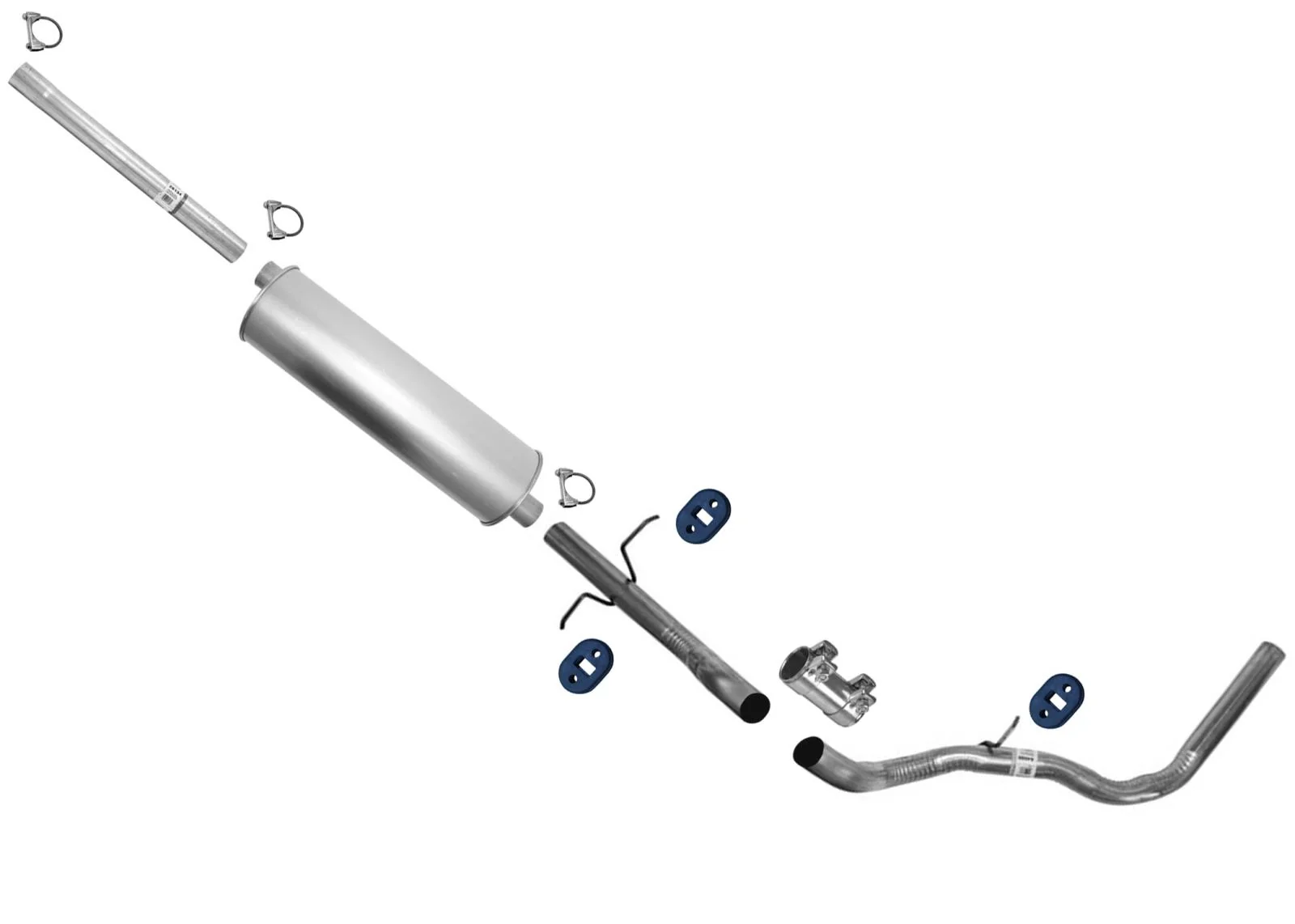 Muffler Tail Pipe Exhaust System For Ford F150 87-95 4.9 5.0L 133 138" Wheelbase