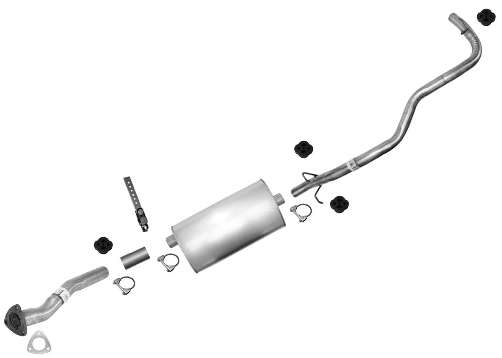 Muffler Pipe Exhaust System for 1996-1999 S10 Pick Up 2.2 108.3 117.9 Wheelbase
