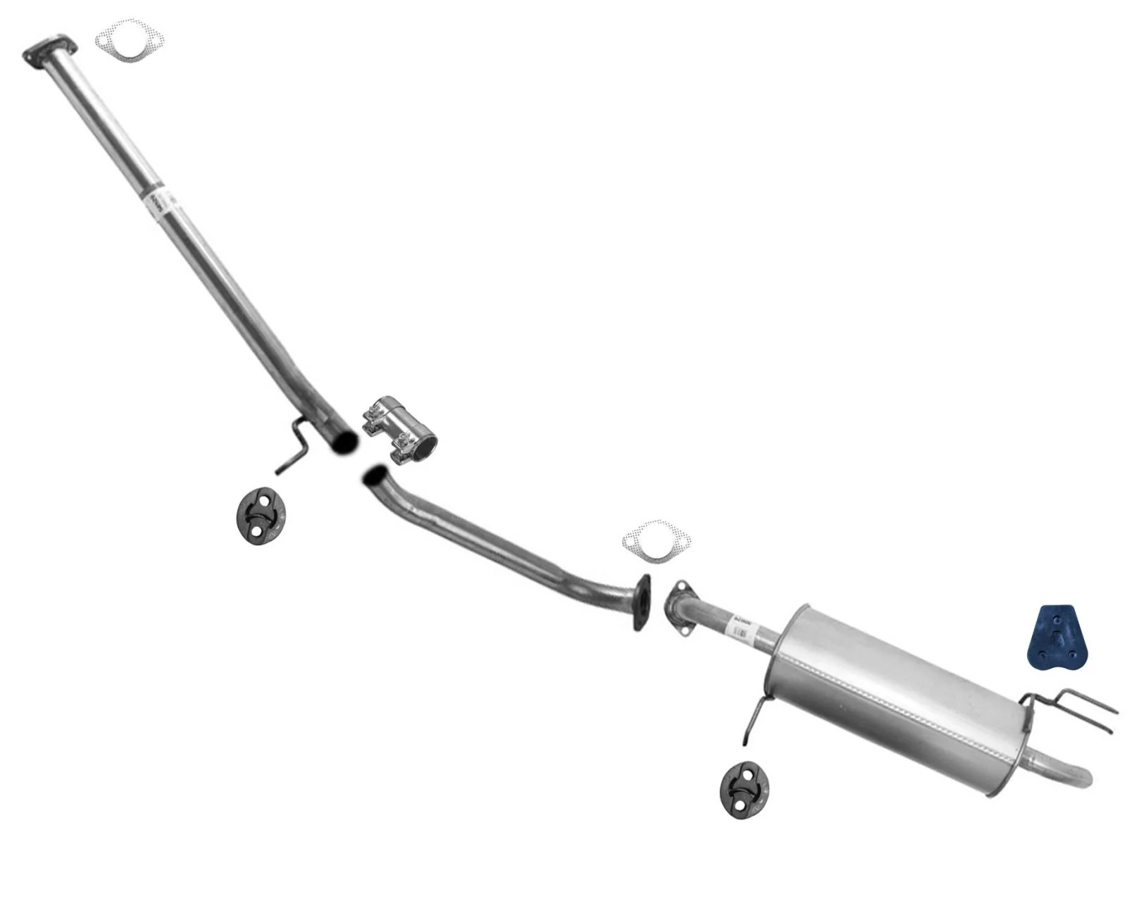 Muffler Pipe Exhaust System with Clamps for 2006-2010 Hyundai Accent Hatchback