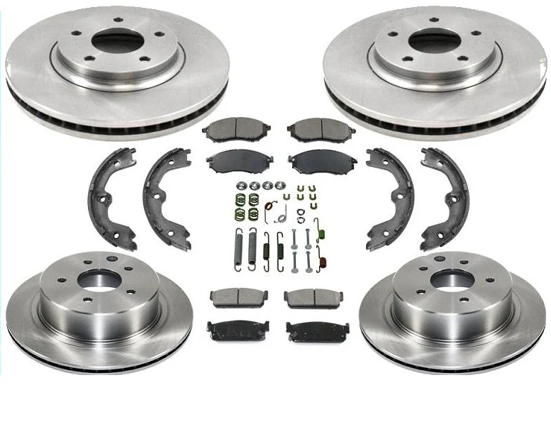 Front & Rear Brake Rotors & Brake Pads Parking Shoes For Infiniti Q45 2002-2006