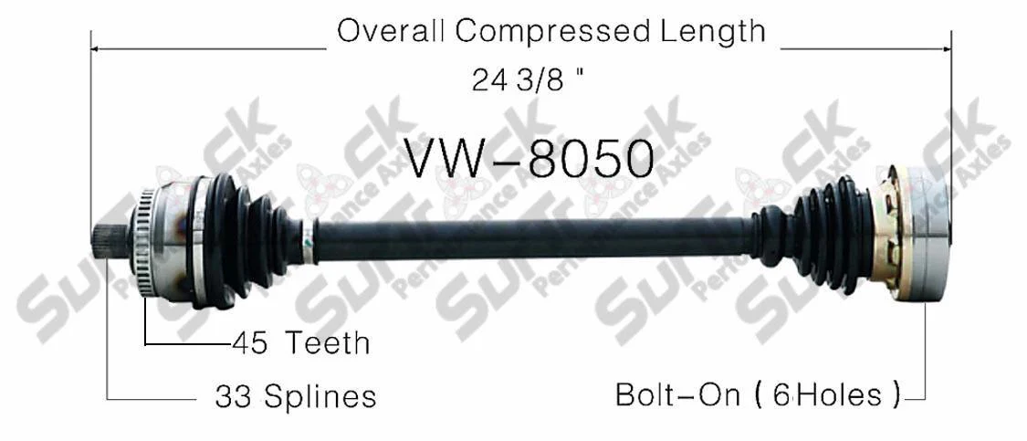 CV Axle Fits Passat 1999-2005 Rear D/P 1997-2000 A4 Quattro Frt D/S