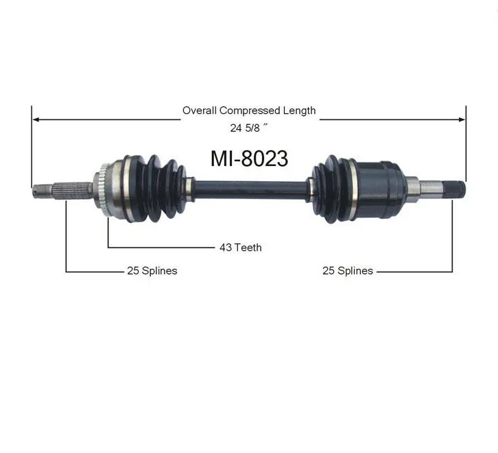 CV Drive Axle Shaft Fits 1995-200 Avenger D/S Front Axle