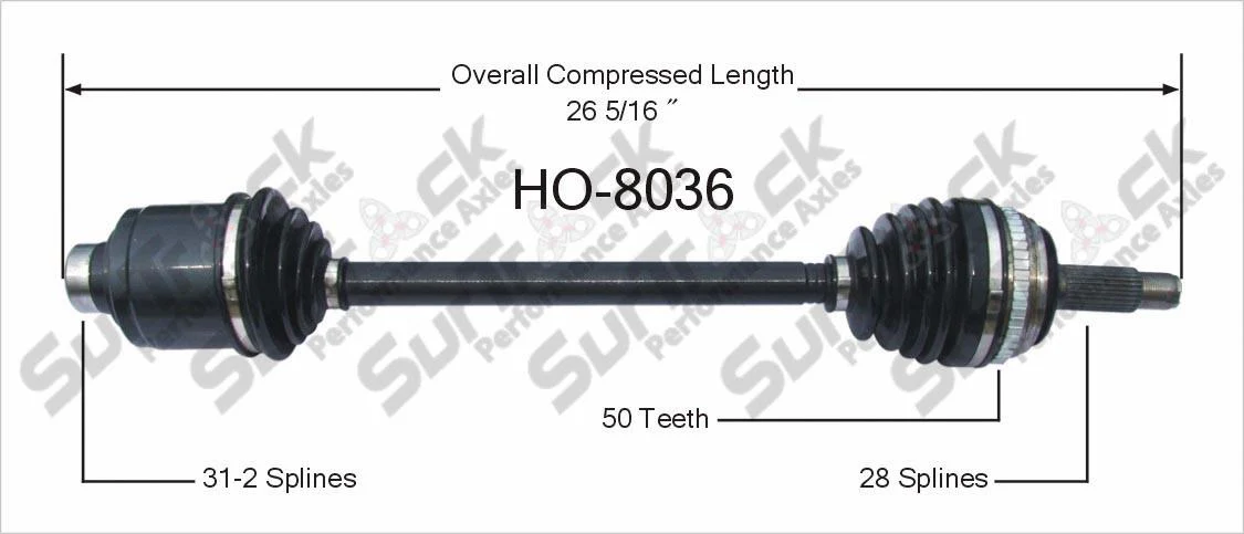 CV Drive Axle Shaft Fits Acura RL 96-04, TL 3.2 96-98 Front Drive Side