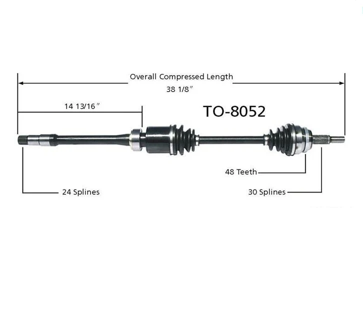 CV Drive Axle Shaft Fits Toyota Camry V6 Passengers Side  8052
