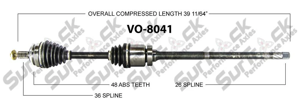 CV Drive Axle Shaft Fits Volvo S60 01-08 V70 01-05 M/T Turbo Front Pass.