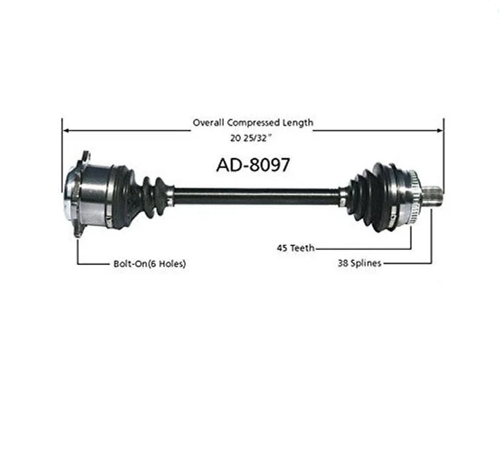 CV Drive Axle Shaft for 96-01 A4 Quattro 2.8L With Automatic Trans Front D/S