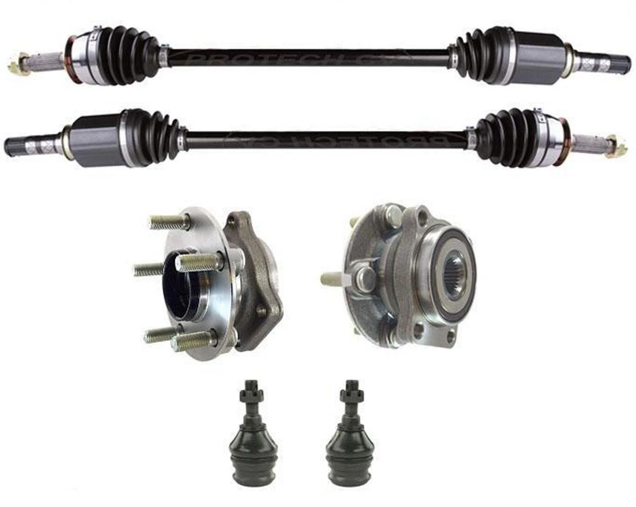 Front Axles Hubs Ball Joints fits for Subaru Forester 09-13 Non Turbo 6pc