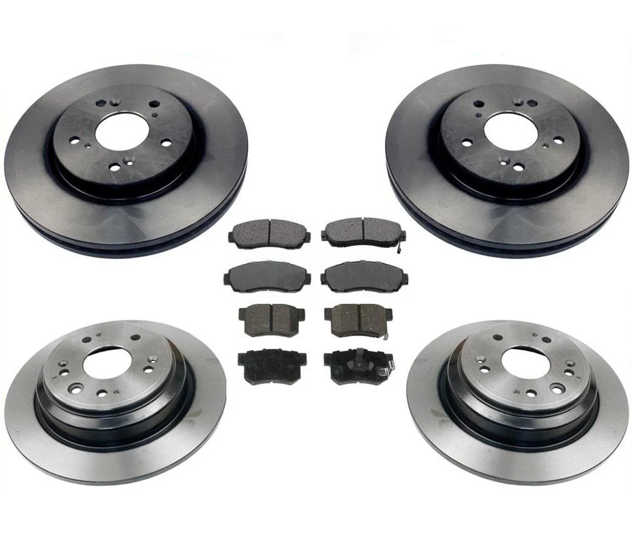 Front & Rear Disc Brake Rotors & Ceramic Pads 6Pc for Honda Crosstour 13-15